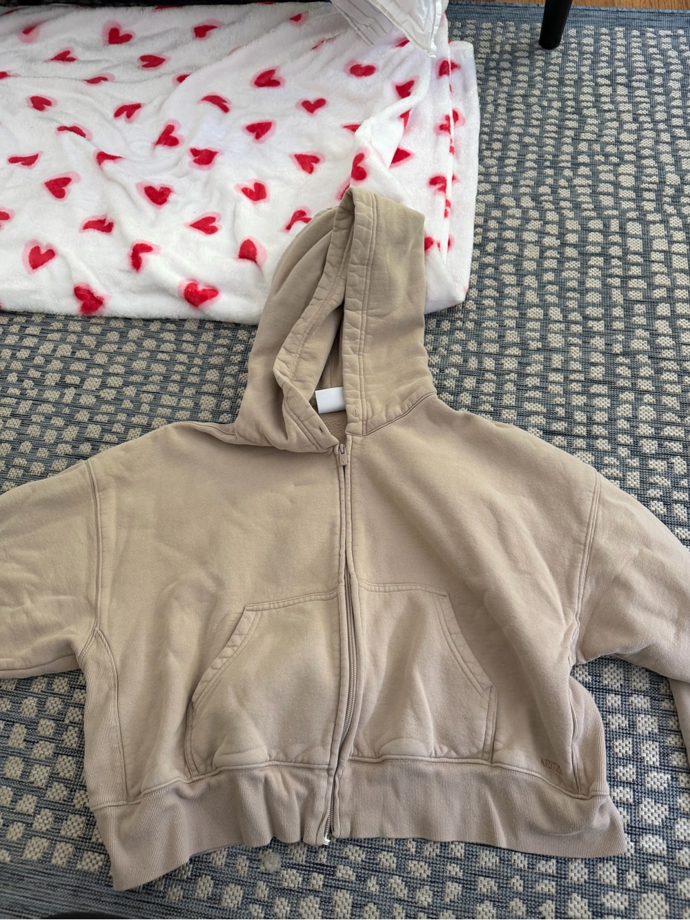 Aritzia Zip-Up Hoodie - Beige